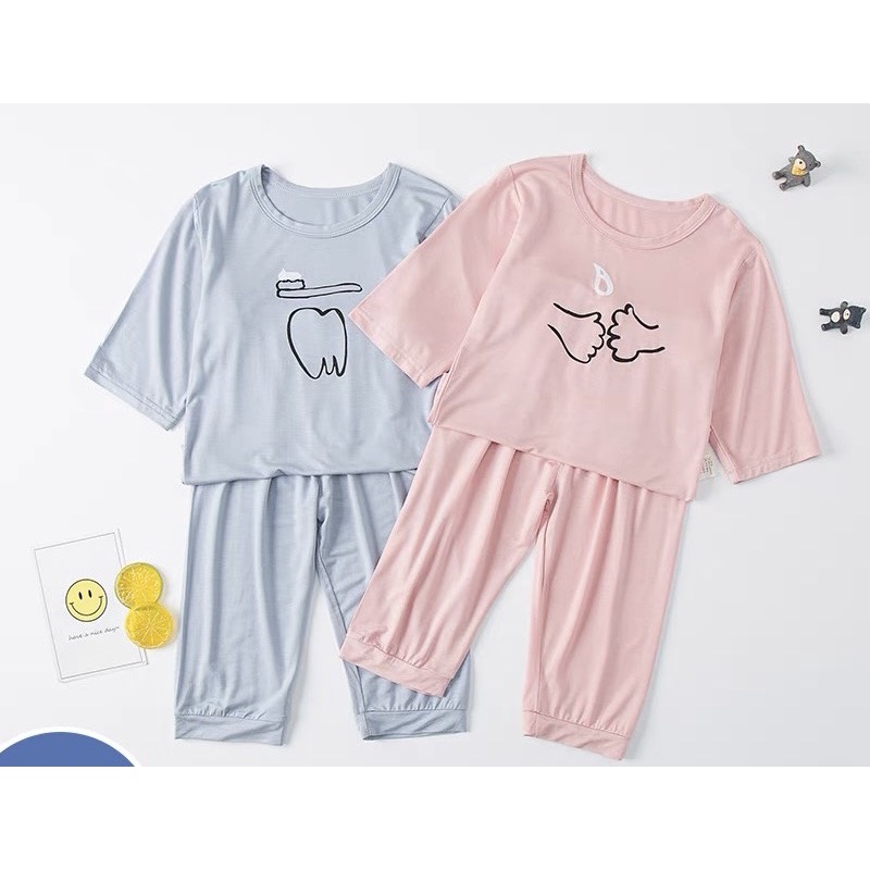 Bộ quần áo trẻ em dài tay Minky Mom Đánh Răng cao cấp cho bé chất thun lạnh mềm mịn thoáng mát size từ 6-20kg