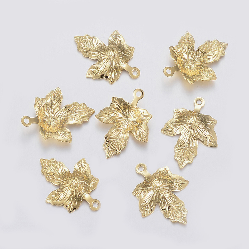 Set 1-50 Mặt Dây Chuyền Hình Lá Phong / Vỏ Sò / Lá / Trái Tim Bằng Thép Không Gỉ 304