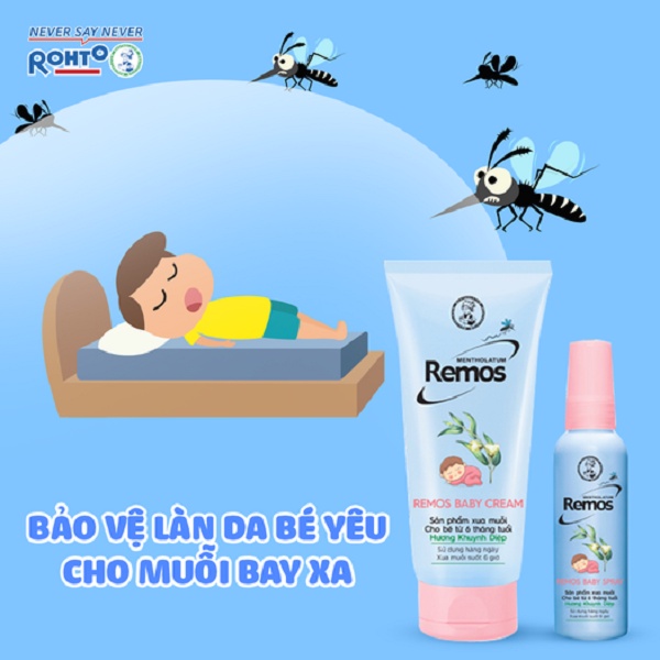Xịt Chống Muỗi Remos Baby Hương Khuynh Diệp Cho Bé Từ 6 Tháng Tuổi Remos Baby Eucalyptus Favor Repellent Mosquito Spray.