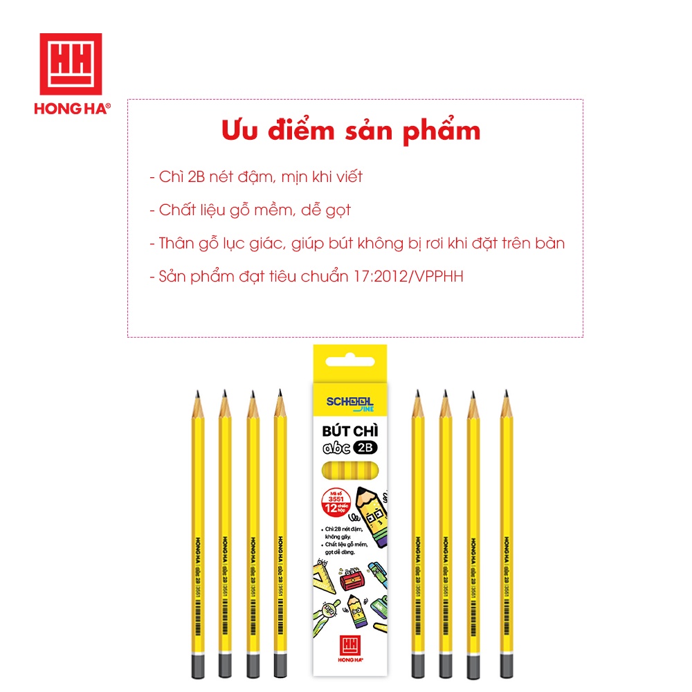 Bút chì gỗ 2B Hồng Hà - 3551