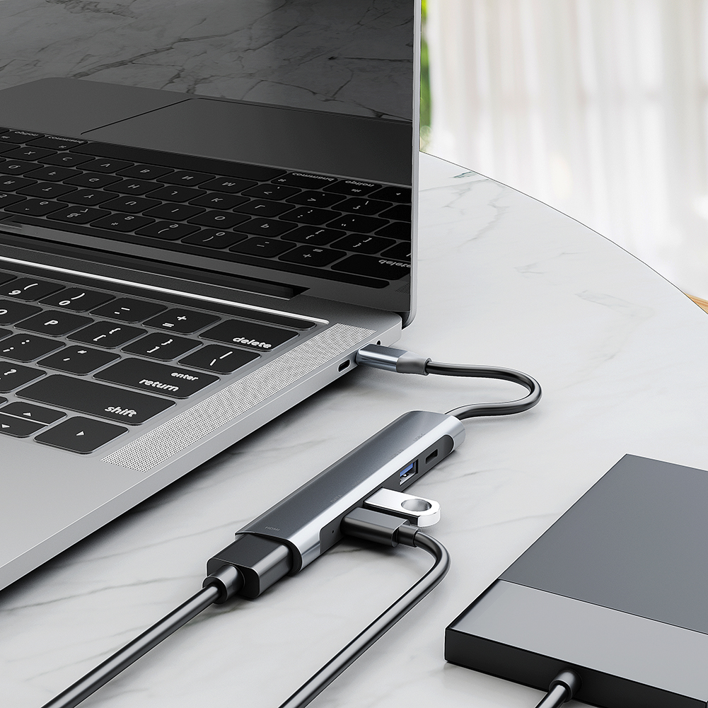 Đế Sạc Nhanh Ms 5 Trong 1 60w Usb 3.0 / Pd / 4k Hdmi-Comp