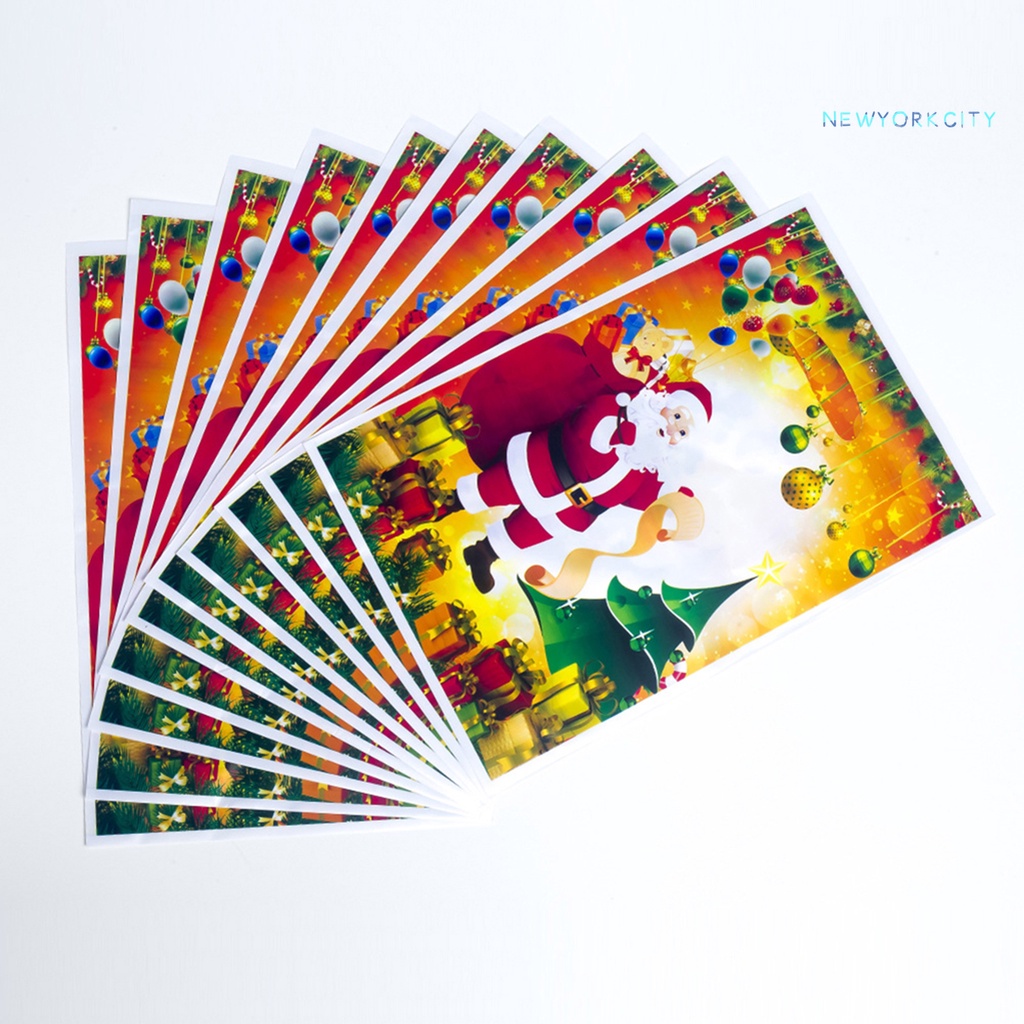 Set 10 Túi Đựng Kẹo Dùng Một Lần Họa Tiết Giáng Sinh Dễ Thương