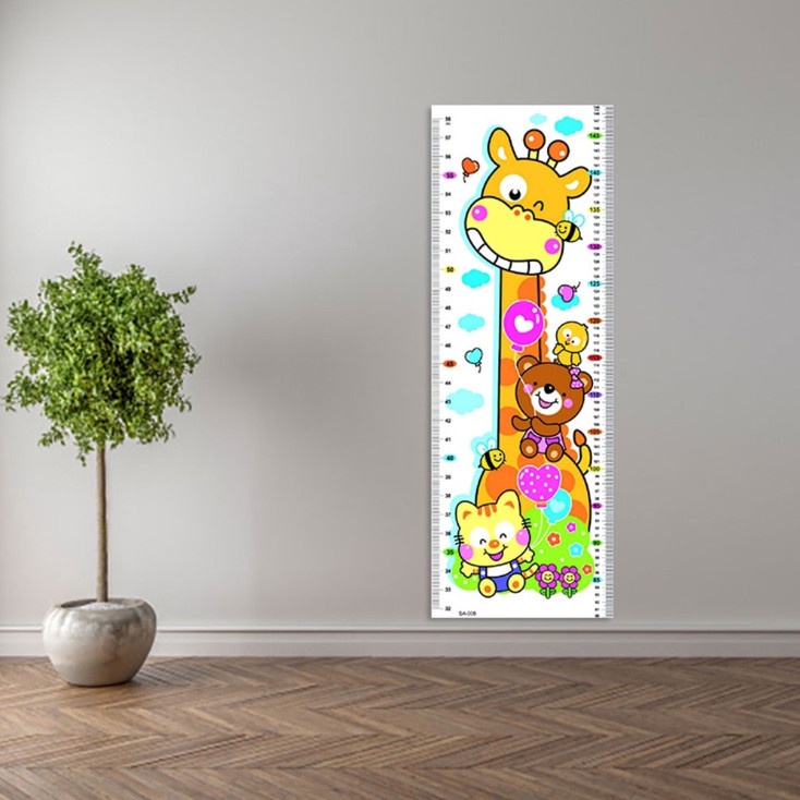 Giấy đo chiều cao dán tường họa tiết dễ thương (không có keo sẵn)