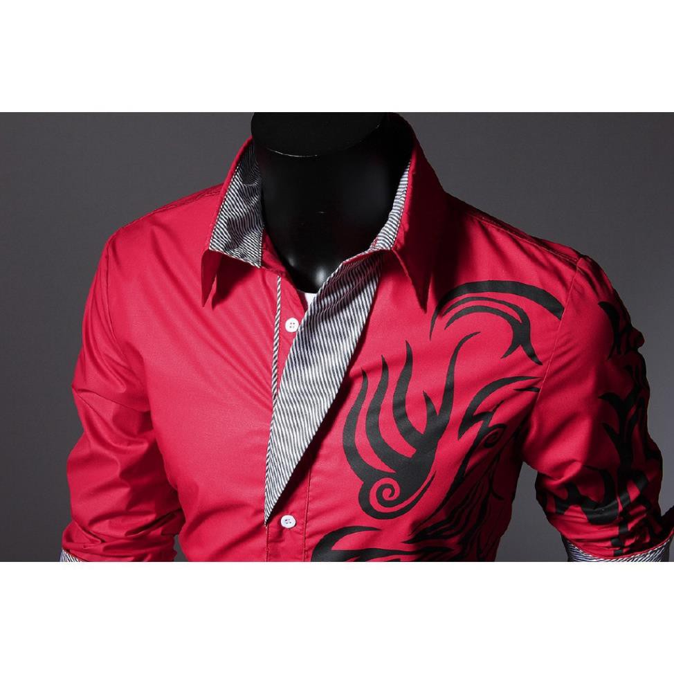 Áo Sơ Mi Nam Tay Dài In Hình Rồng Cá Tính | BigBuy360 - bigbuy360.vn