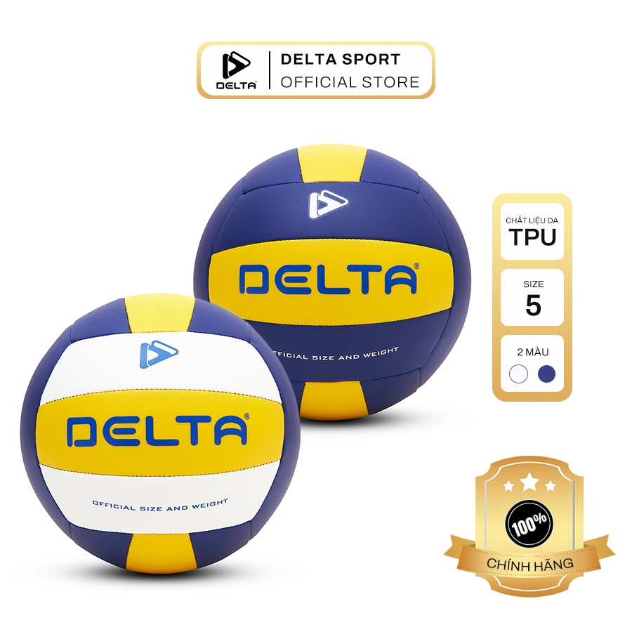 Bóng chuyền DELTA 5C chất liệu da TPU tổng hợp, chơi trên sân trong nhà hoặc ngoài trời phù hợp tập luyện từ 12 tuổi
