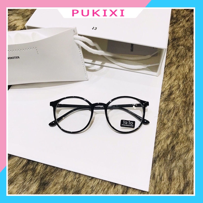 Kính giả cận thời trang nam nữ gọng tròn mắt mèo chống tia UV cute phong cách Ulzzang đẹp giá rẻ PUKIXI 055