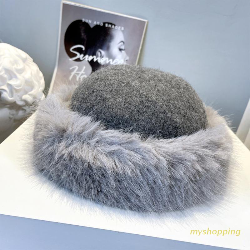 Mũ bucket vải len phong cách Nga thời trang