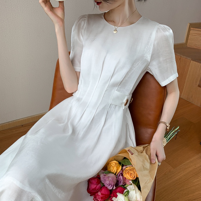 Ảnh thật/Video] Váy đũi sát nách cổ tròn cực mát Đầm nữ ba lỗ nhiều màu có túi