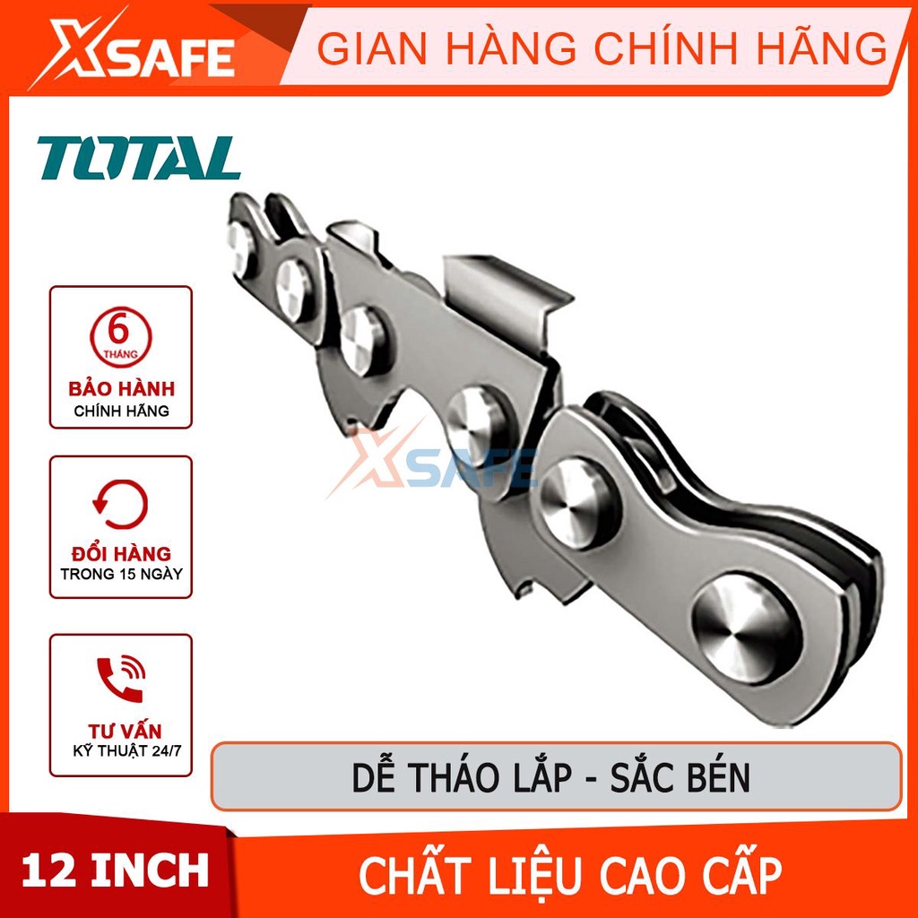 Dây cưa xích 12inch TOTAL TGTSC51201, đóng gói vỉ nhựa kép bảo quản an toàn, thích hợp cho máy cưa xích TGSLI2001 -XSAFE