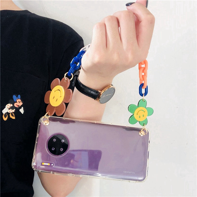 Sun flower bracelet Case Xiaomi redmi note7 note7pro note8 8pro note9s k20 k30pro phone case note4 4x 5a 5pro 6 casing redmi 4a 4x 5a 6 6a 8 8a Transparent shell  Silicone Fashion brand