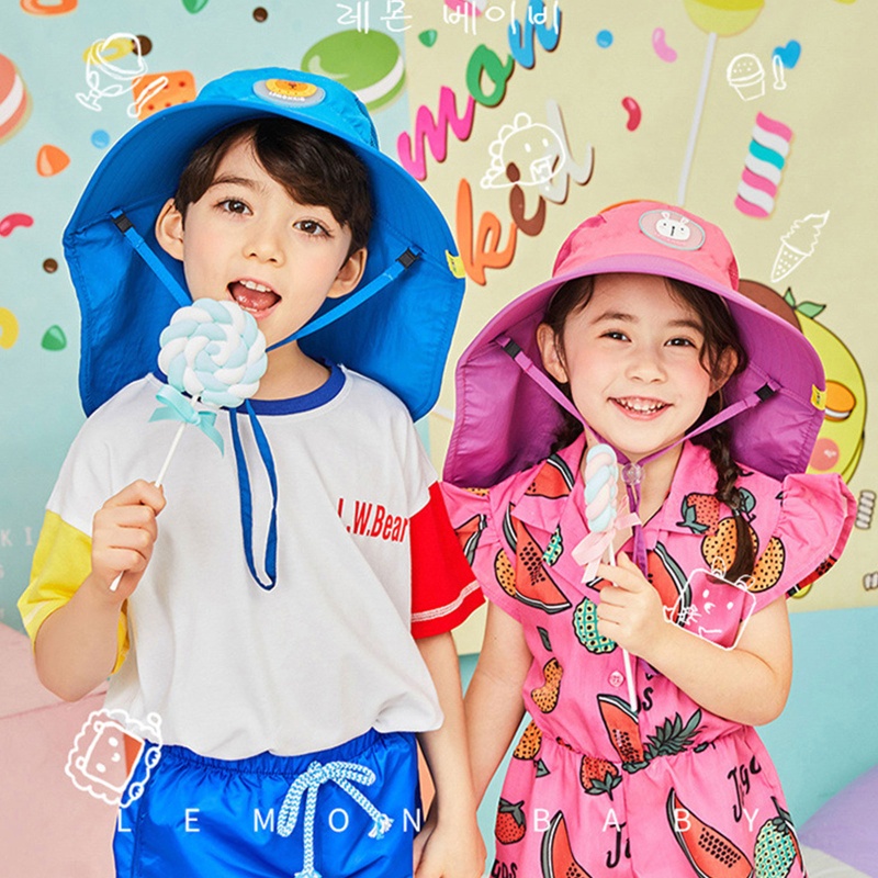 Nón Tai Bèo Chống Nắng In Họa Tiết Hoạt Hình Dễ Thương Thời Trang Mùa Hè Cho Bé