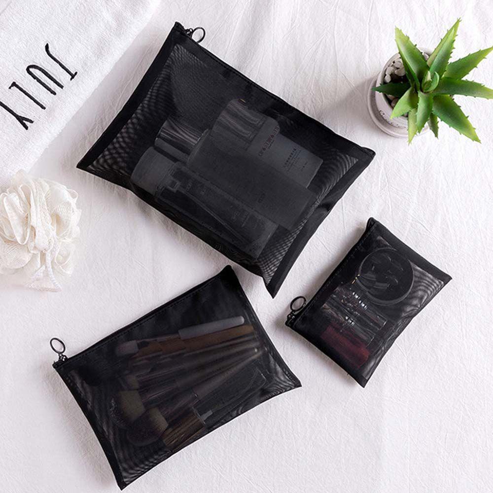 Túi Lưới Đựng Mỹ Phẩm Trong Suốt Có Khóa Kéo Tiện Dụng Khi Đi Du Lịch