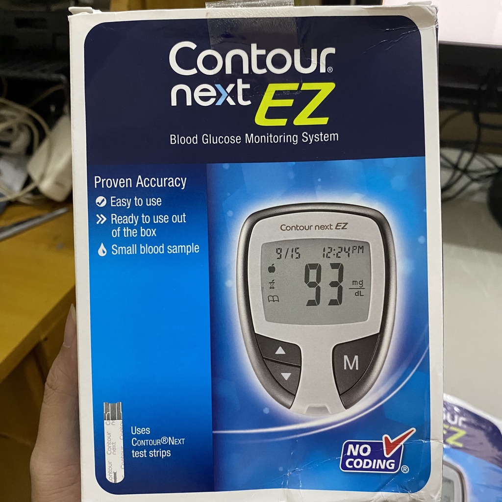 Máy đo đường huyết Bayer Contour Next EZ  - Kèm 10 que thử và 10 kim