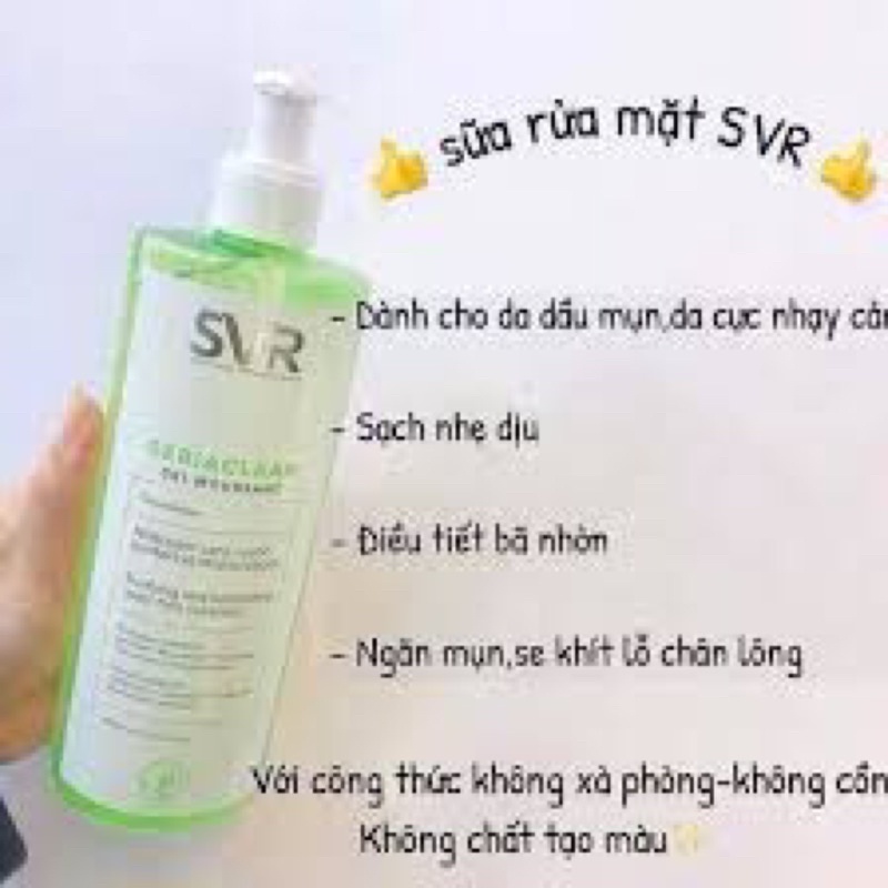 Sữa Rửa Mặt Dạng Gel Không Chứa Xà Phòng Dành Cho Da Dầu SVR Sebiaclear Gel Moussant 400ml