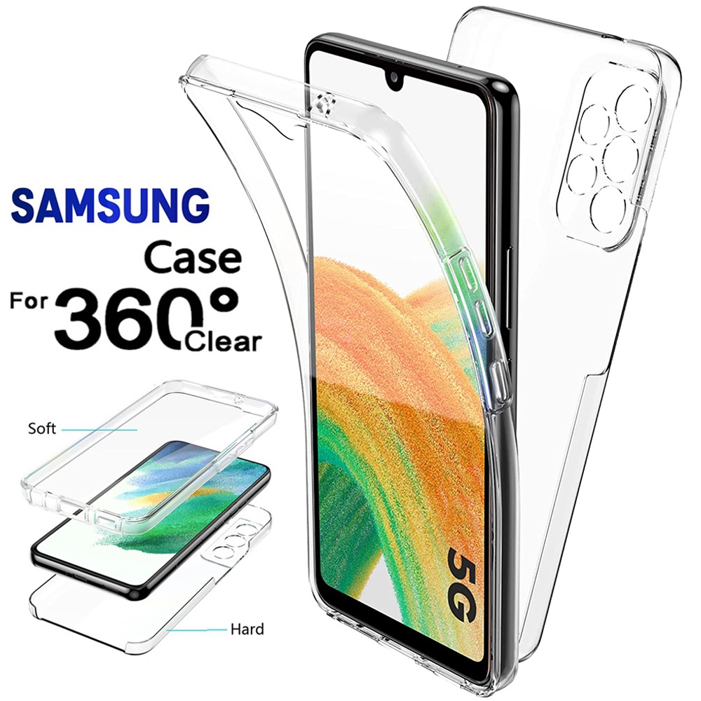 Samsung S23 Ultra S22 Ultra S21 Ultra S20 FE Note 20 Ultra Note 10 Plus S10 Plus A14 A02 A12 A22 A32 A42 A52 A72 A13 A33 A53 A73 A51 A71 Bao đựng điện thoại trong suốt bảo vệ hoàn toàn 360 độ