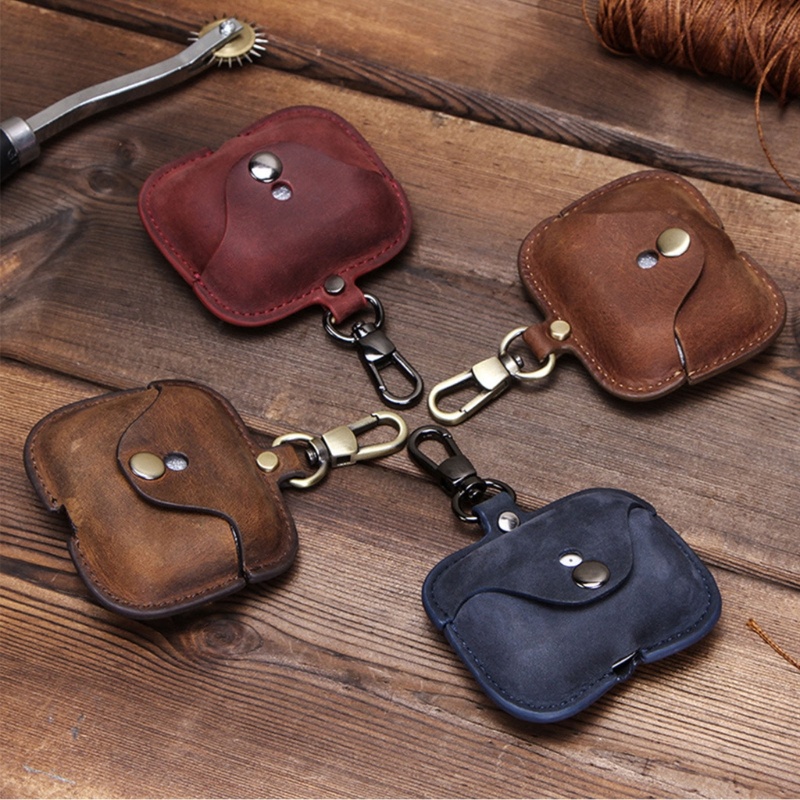 Vỏ Bọc Hộp Sạc Tai Nghe Bằng Da Thật Cho Airpods 2 Pro 2