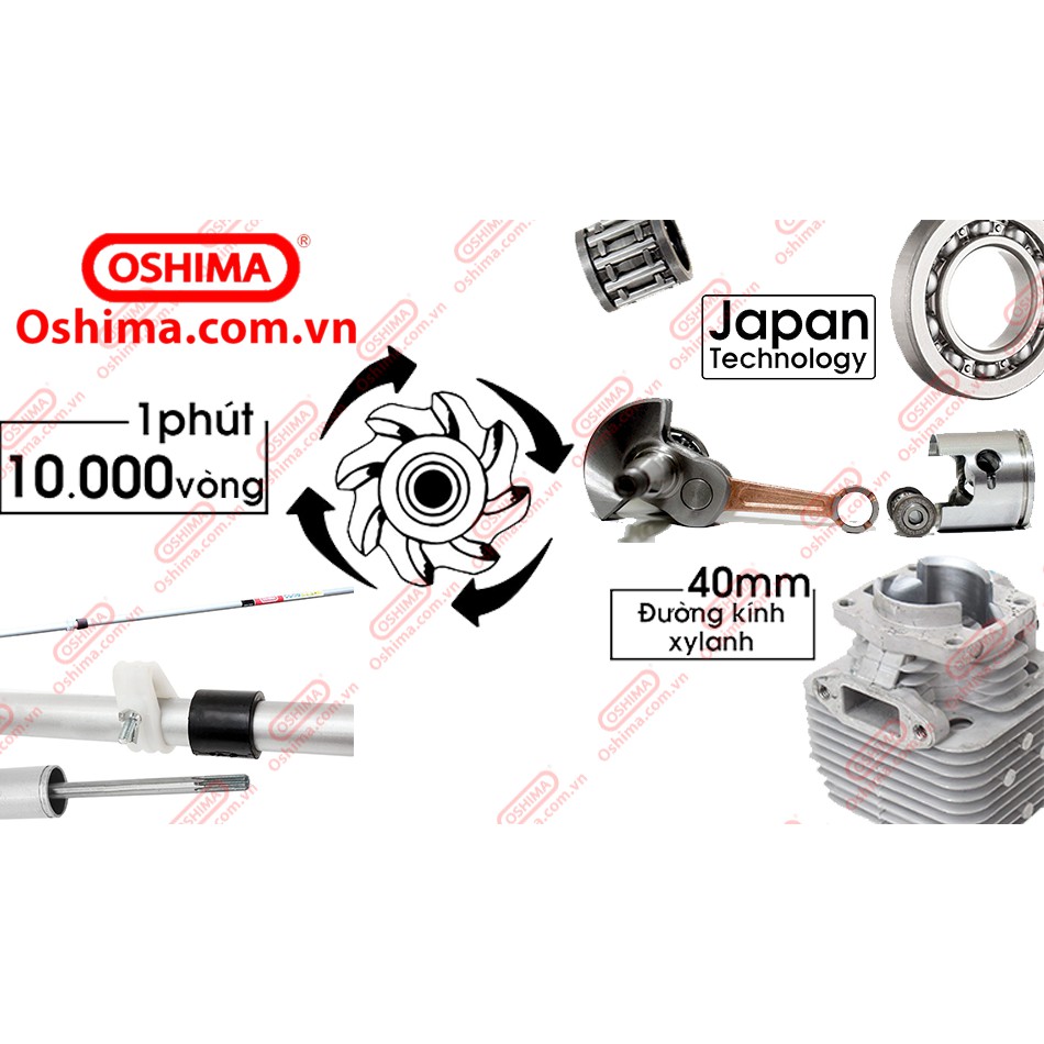 MÁY CẮT CỎ OSHIMA 430 BẠC