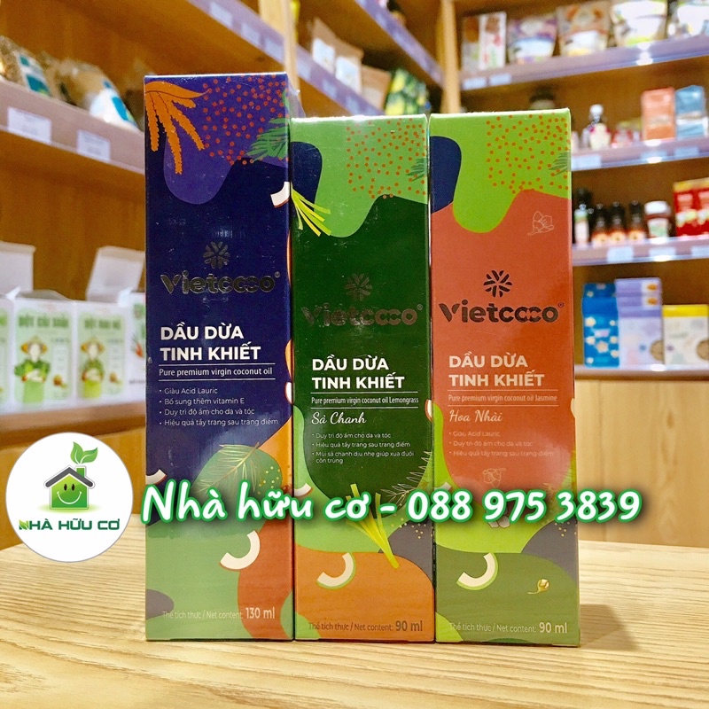 Dầu dừa tinh khiết vitamin E - Dầu dừa tinh khiết hương hoa nhài/hương xả chanh - Date: 5/2023