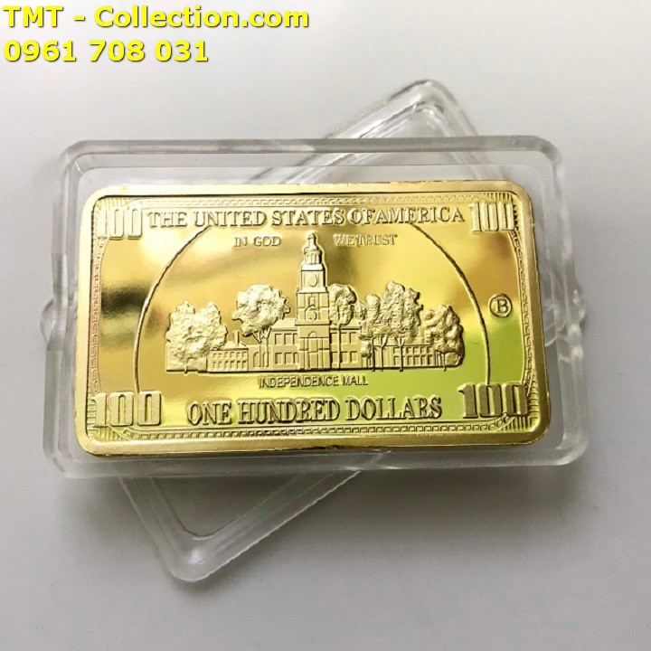 Medal 100 Dola mạ vàng; Trưng bày trên bàn sách, bàn làm việc, cửa sổ-TMT Collection-SP002419