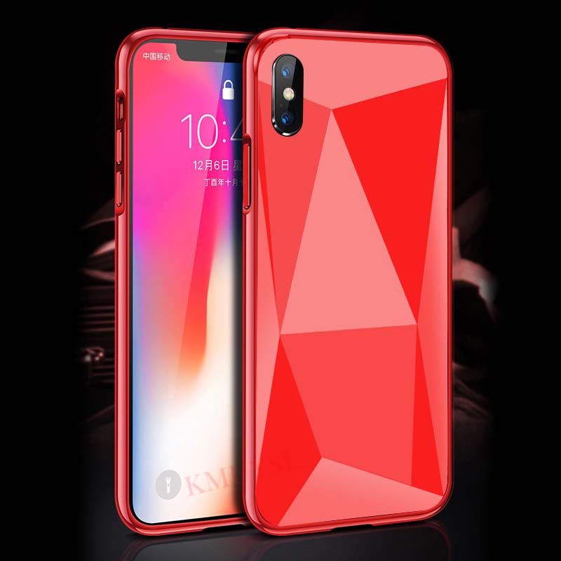 Ốp điện thoại tráng gương họa tiết vân kim cương 3D sang trọng cho iPhone 6 6S 7 8 Plus X XS XR XsMax 11 12 SE 2020 SE2