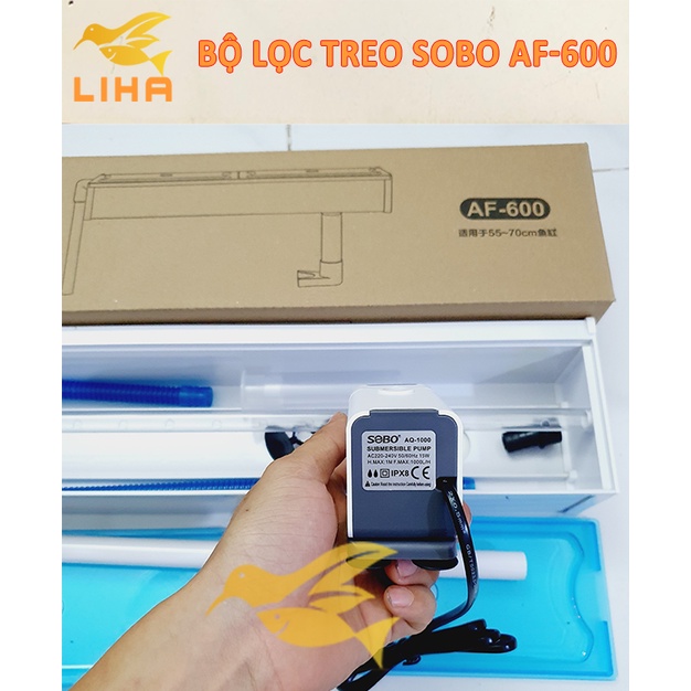 Bộ Lọc Treo Kèm Bơm Sobo AF300 AF600 AF900 Cho Bể Cá Không Kiềng, Thay Thế Lọc Thác