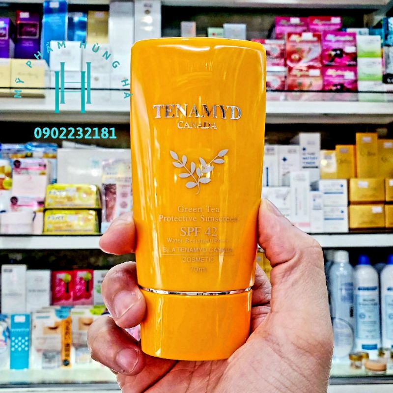 Kem chống nắng Tenamyd, chống nắng trà xanh cho da nhạy cảm Tenamyd Green Tea Protective Sunscreen SPF42/PA++ 70ml