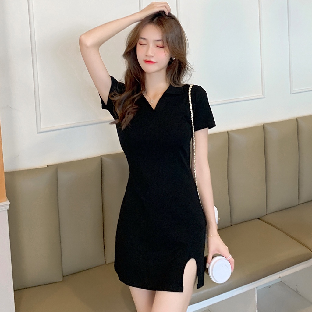 Váy nữ đầm nữ Quảng Châu cổ trái tim D029