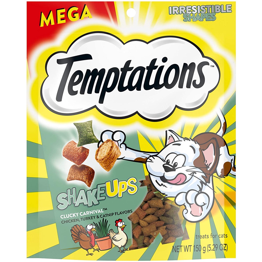 (Hàng nhập Mỹ) Bánh thưởng cho mèo Temptations vị gà, catnip 150gram