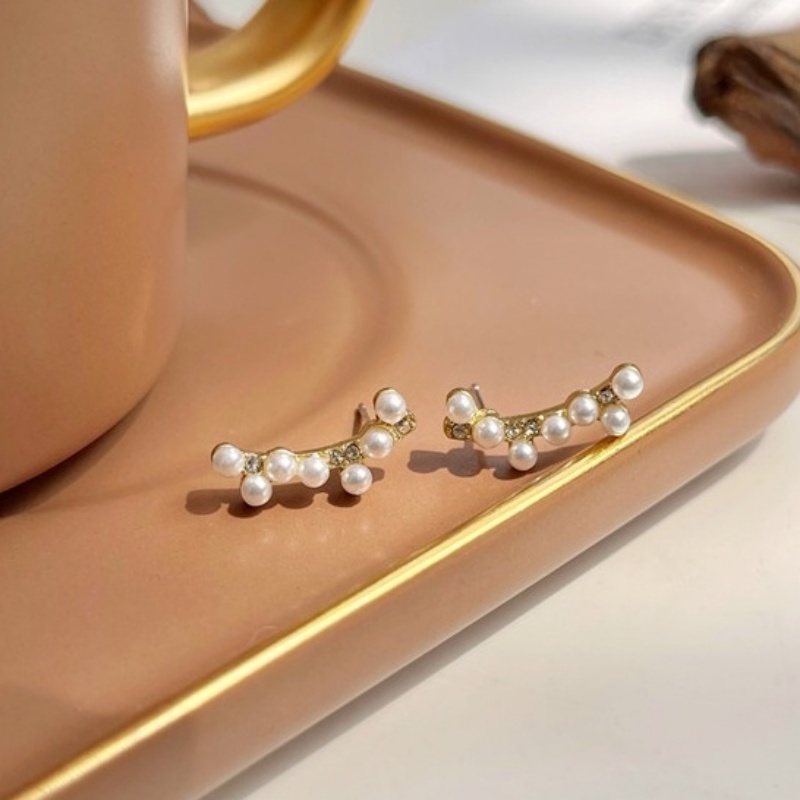 Khuyên tai bạc 925 đính ngọc trai nhân tạo phong cách Hàn Quốc cao cấp cho nữ