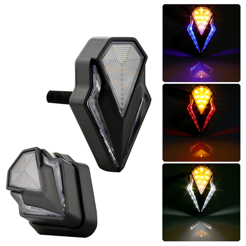 1 Cặp Đèn Led Hình Kim Cương Có Chỉ Số Dành Cho Xe Mô Tô/Xe Máy