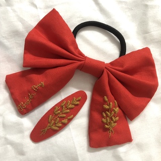 Set buộc tóc, kẹp tóc thêu tay