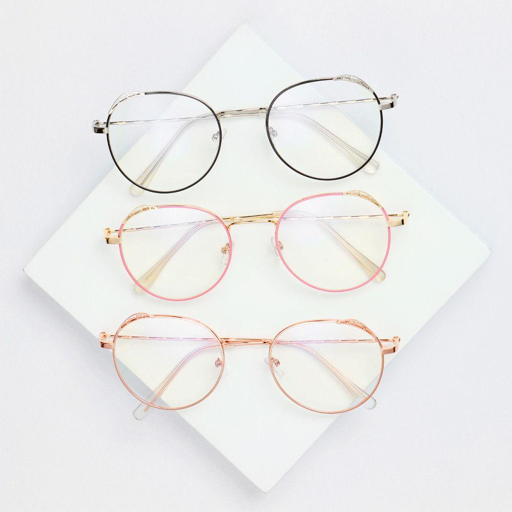 MOILYVN Kính Mắt Gọng Tròn Kim Loại Thời Trang