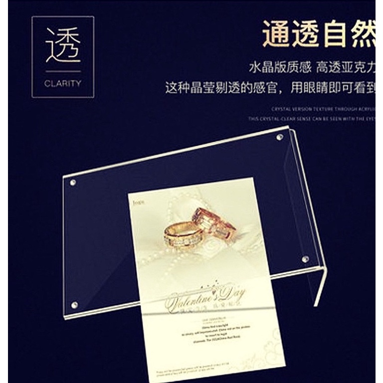 Menu mica chân nghiêng để bàn mặt có gắn nam châm tự dính