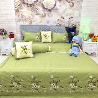 Trọn bô chăn ga gối satin 7 món