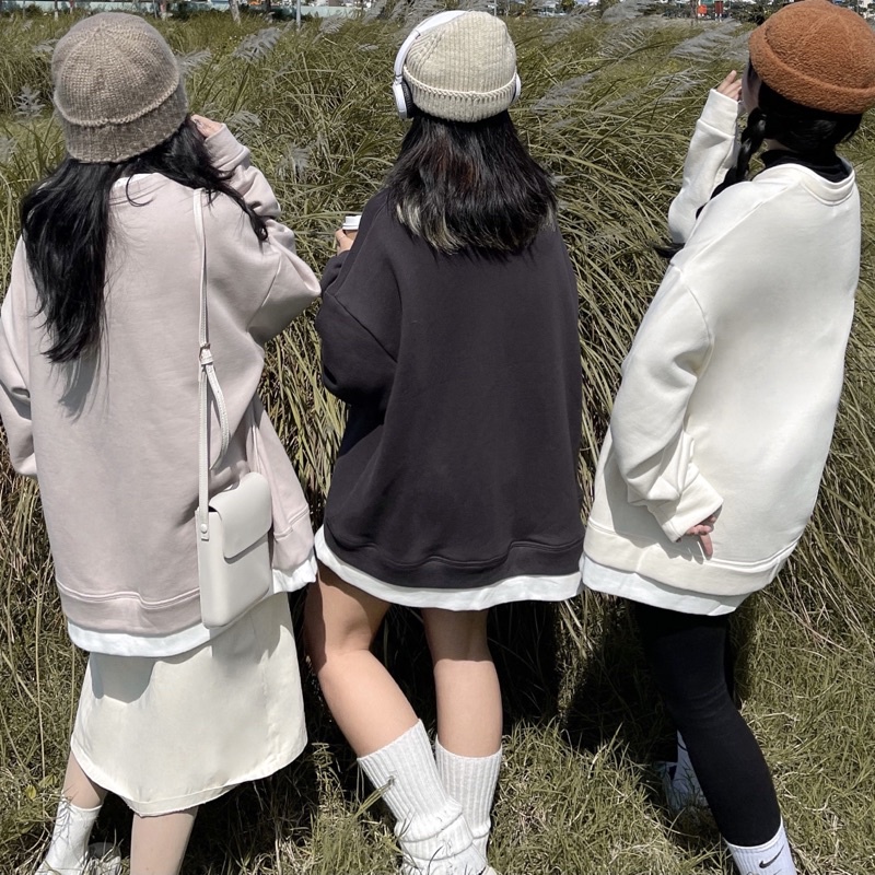 Áo sweater basic phối hai lớp (OHS SWEATER)