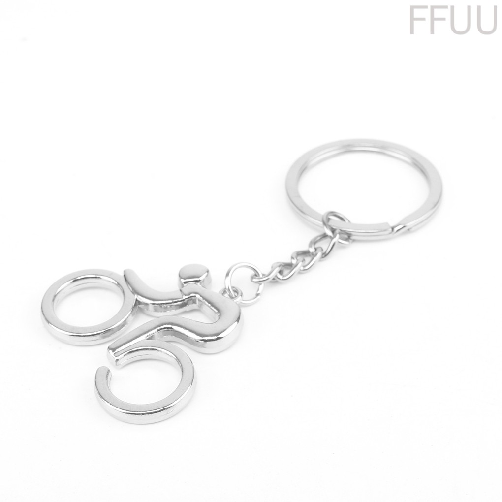 Móc khóa kim loại kiểu xe đạp độc đáo màu bạc