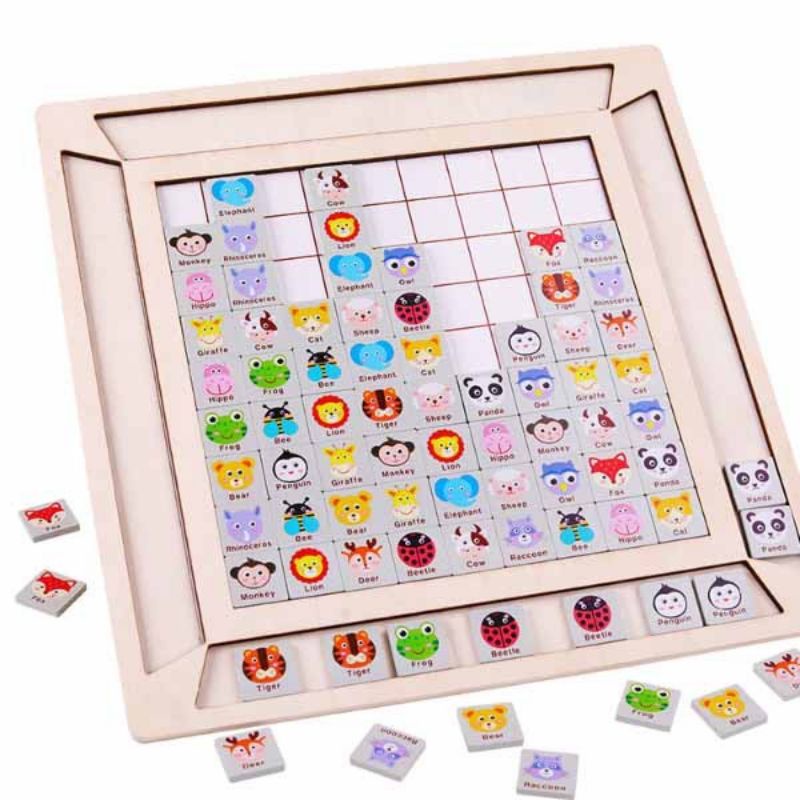 [ Mẫu mới hot] Bảng gỗ Suruku tìm cặp giống nhau luyện trí nhớ Pikachu đồ chơi thông minh