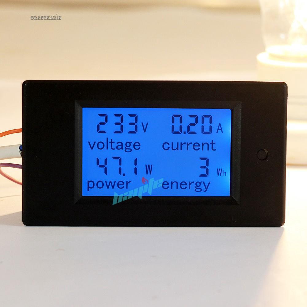 Durable AC100A LCD Panel Digital Power Watt Meter Monitor Voltmeter Ammeter