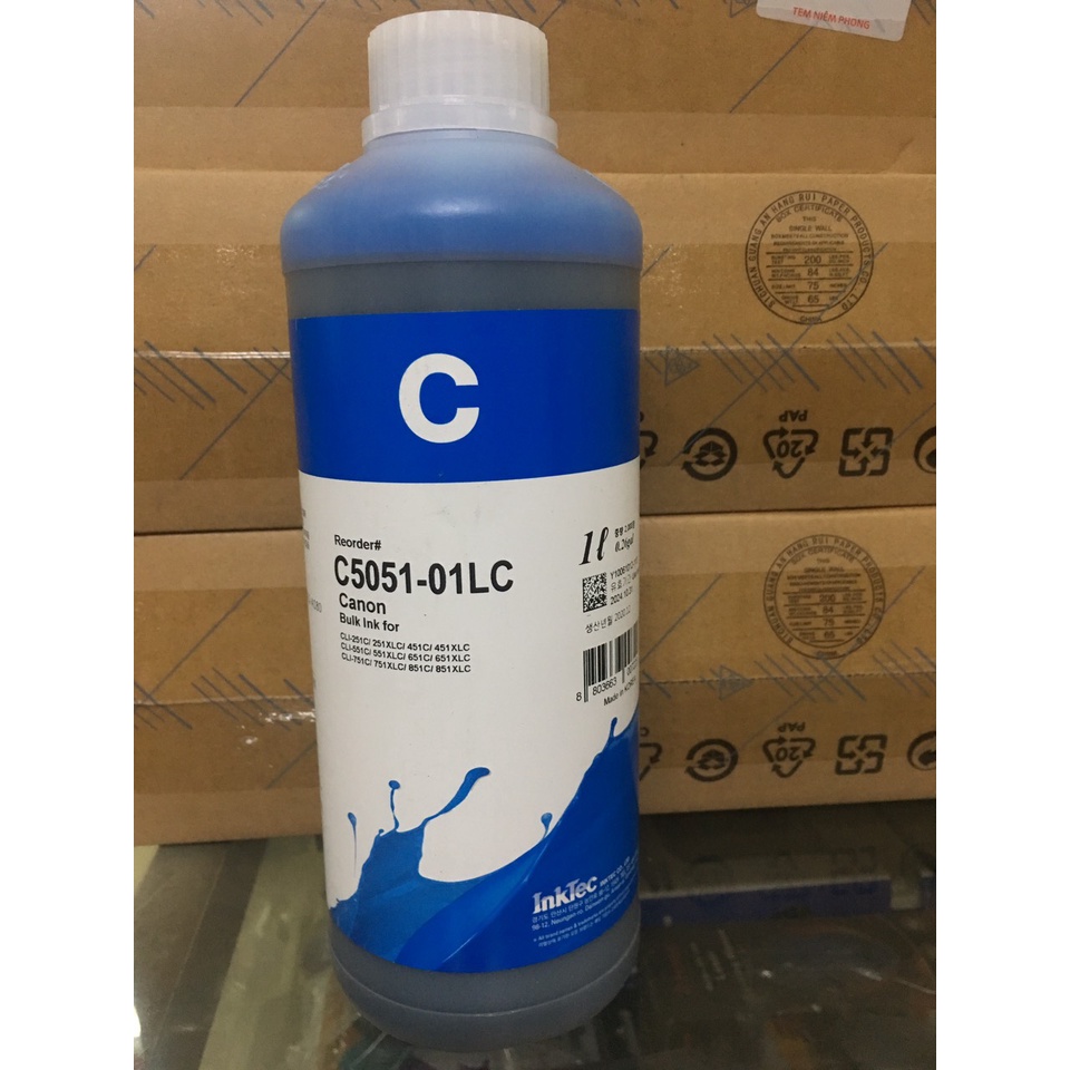 Mực in InkTec Hàn Quốc 1 Lít dùng cho tất cả máy in phun màu Canon - HP