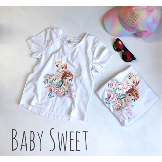 Áo HM thun cotton trắng Elsa