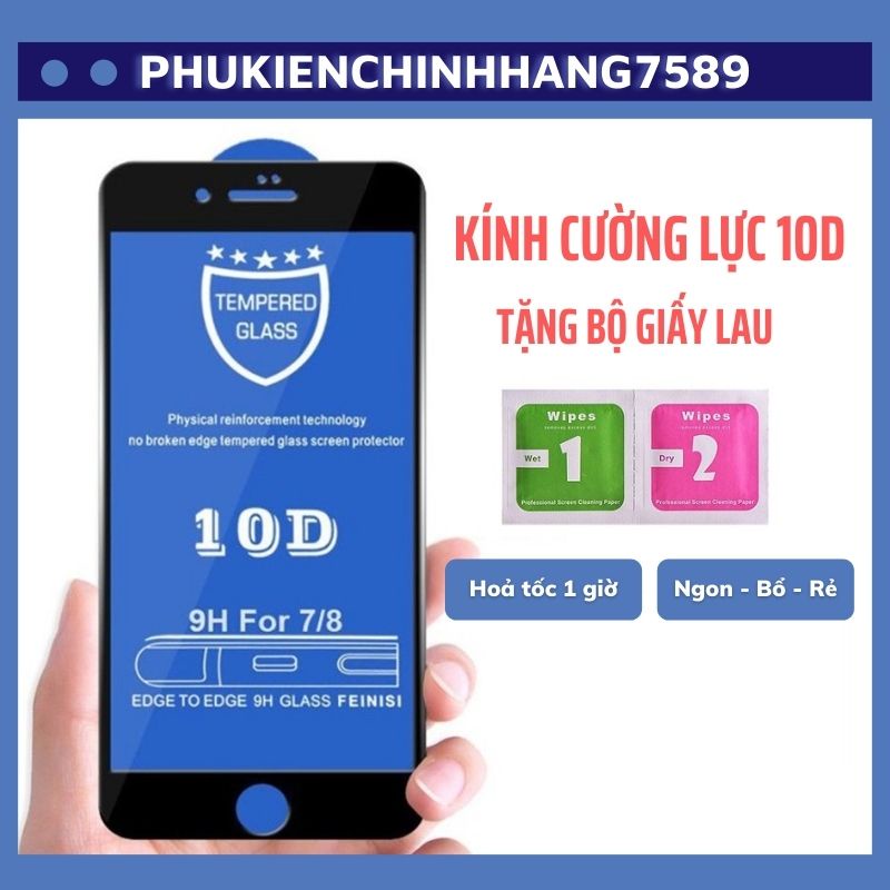 Kính Cường Lực Ip ⚡Kính Cường Lực Ip 10D Full Màn Dành Cho Ip - MOBILE89