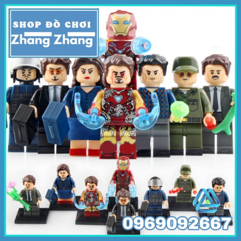 Đồ chơi Xếp hình Người sắt Iron man gồm Bruce Banner -Howard Stark - Pepper Potts - Steve Rogers Minifigures Xinh X0264