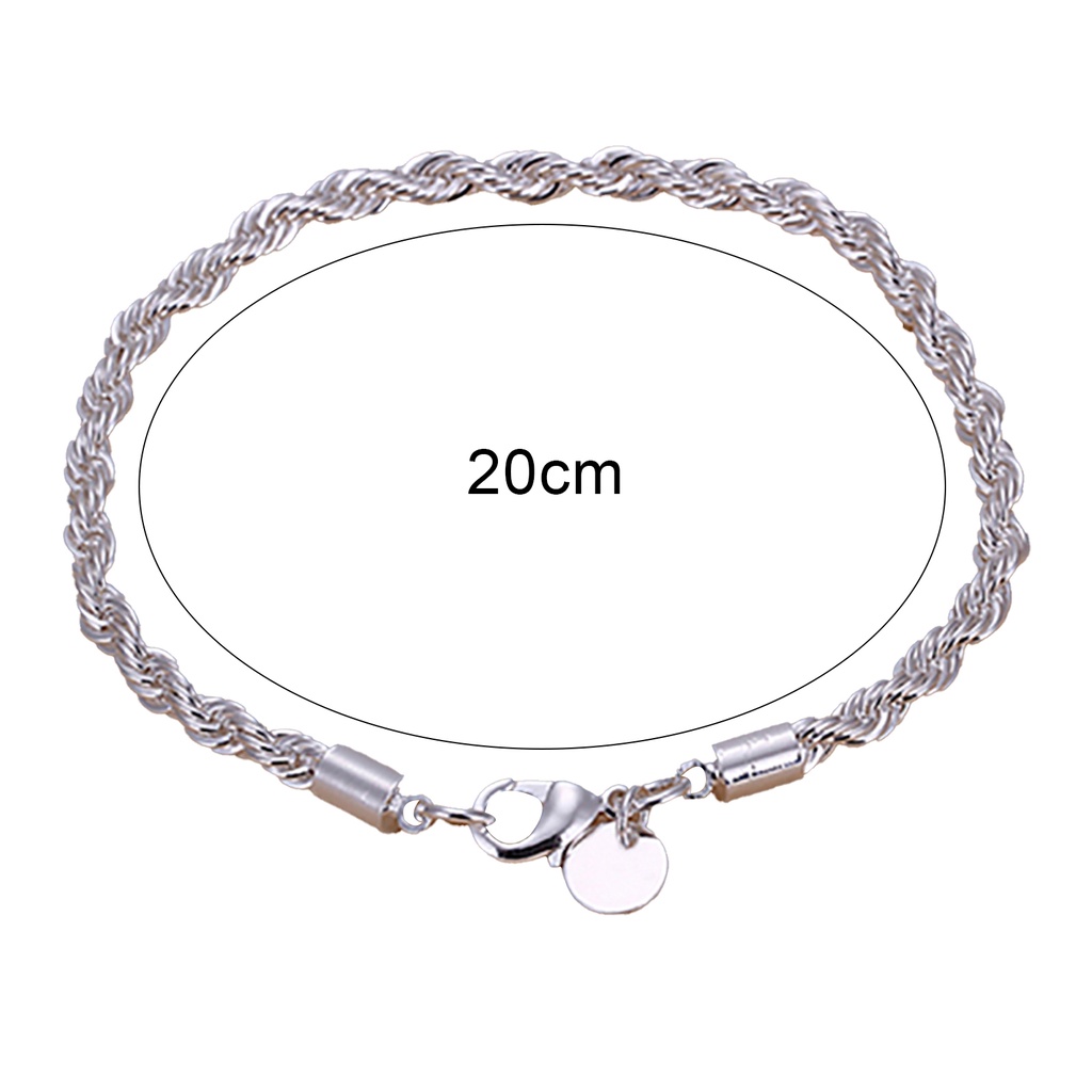 Vòng tay mạ bạc dạng xoắn thanh lịch