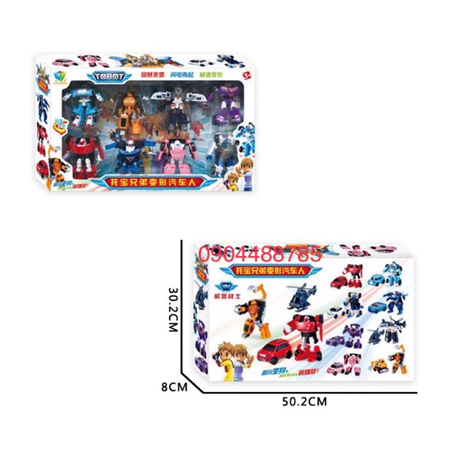 Set 8 robot mini biến hình thành ô tô,máy bay