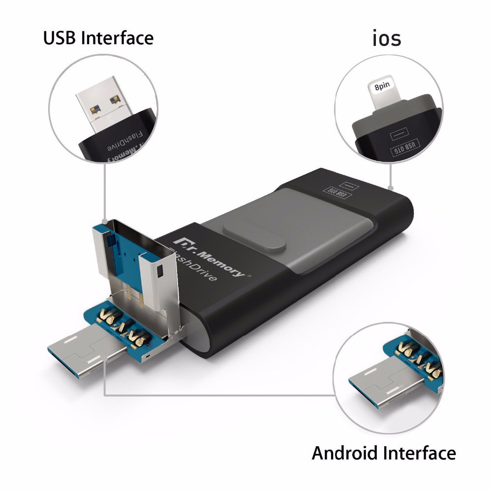 Usb 3 Trong 1 Otg Dung Lượng 512Gb Cho Iphone Ipad Udisk