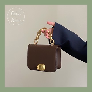 [CÓ SẴN] TÚI XÁCH MINI DÁNG VUÔNG QUAI GIẢ KIM LOẠI RETRO PHONG CÁCH HÀN QUỐC