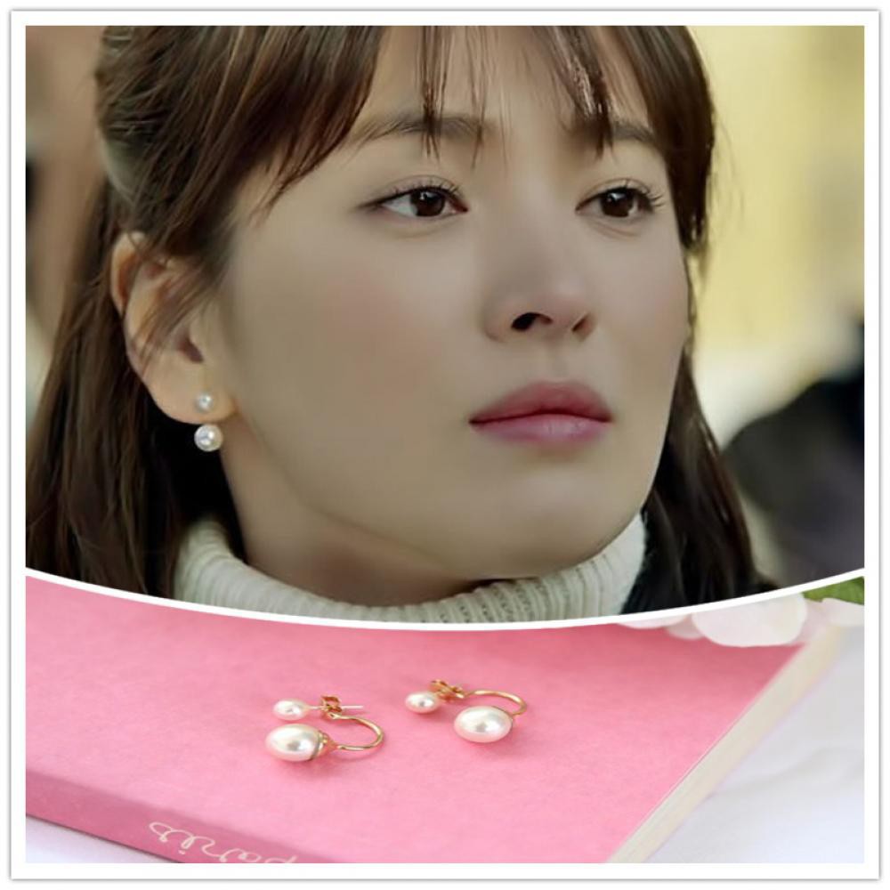 Bông Tai Ngọc Trai Đính Kim Cương Giả Cho Nữ