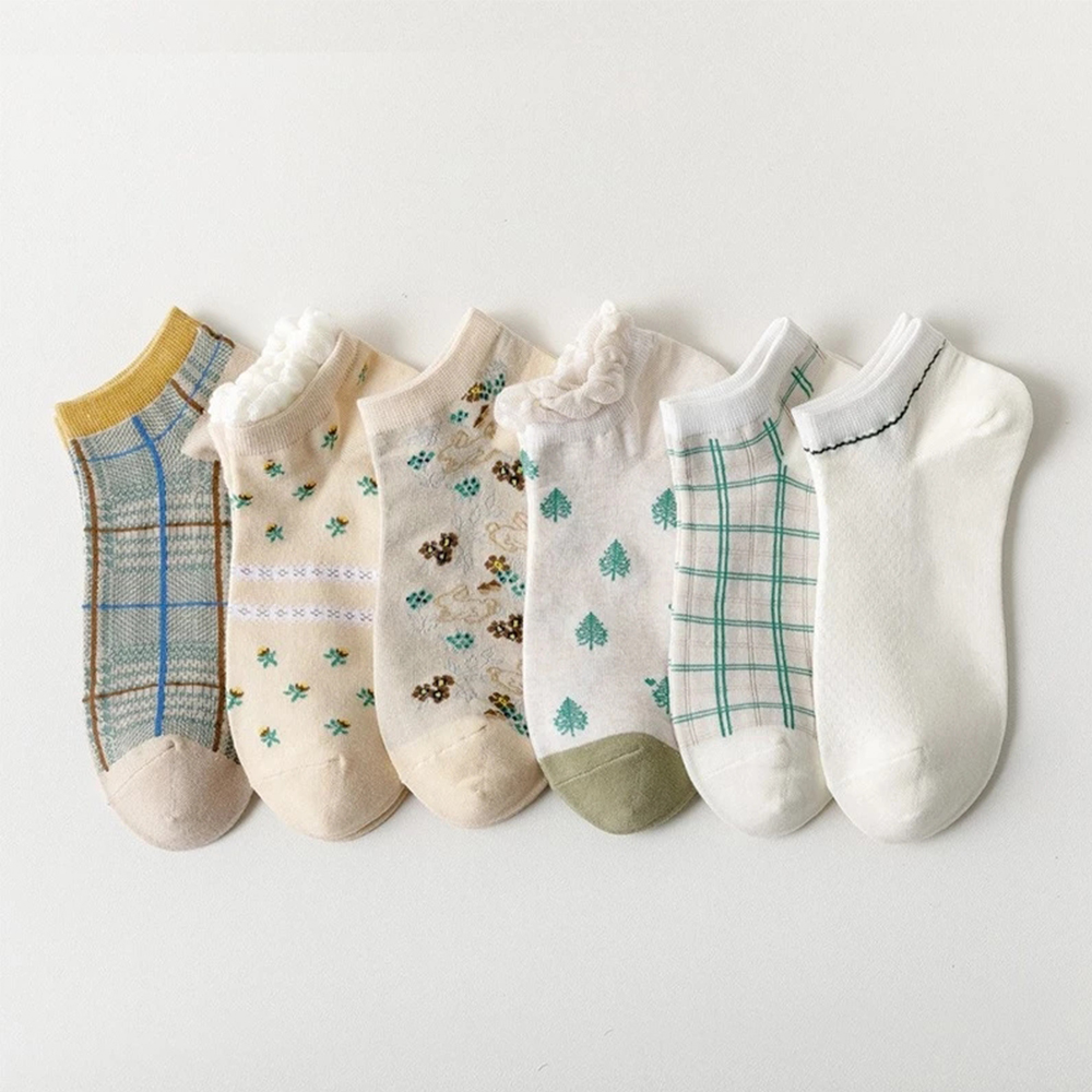 Vớ Cotton Họa Tiết Cây Xinh Xắn Dành Cho Nữ