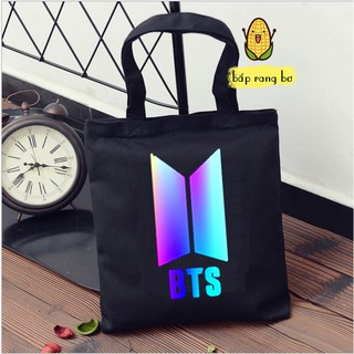 [ KPOP ] TÚI TOTE BTS - BLACK PINK - EXO PHẢN QUANG 3D 7 MÀU KHÓA ZIP - TÚI VẢI CANVAS SIU TO