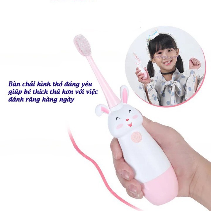 Bàn Chải Đánh Răng Điện Cho Bé, Bàn Chải Đánh Răng Lông Mềm Làm Trắng Chăm Sóc Răng Miệng Babibu - BCD